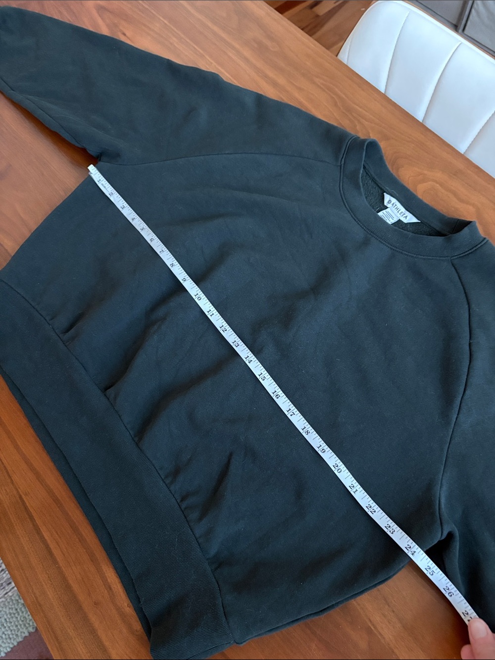 Athleta Forever Fleece Relaxed Crew Sweatshirt in Elm Green Size Large - Picture 7 of 9